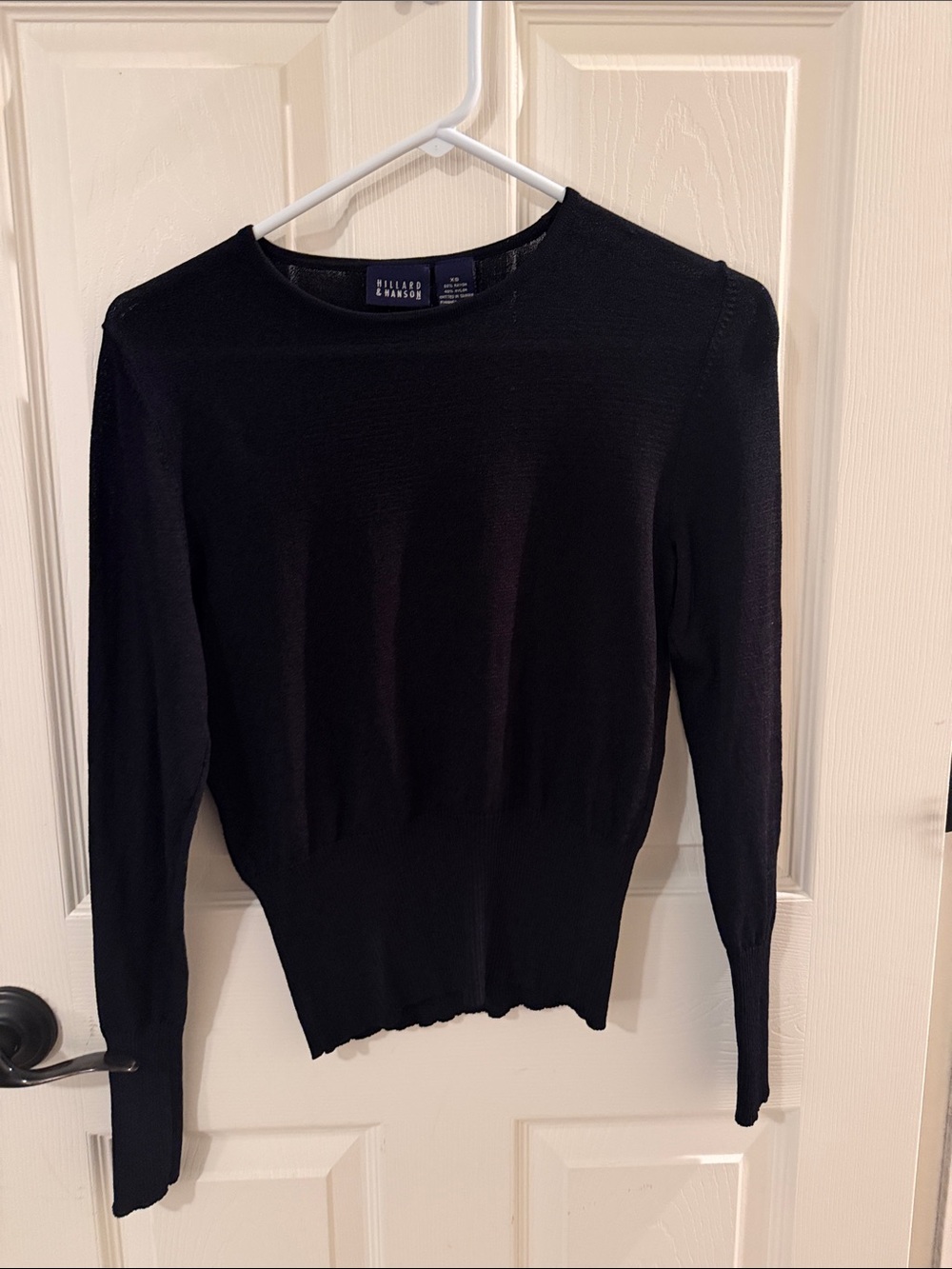 Hillard & Hanson Black Crew Neck Sweater